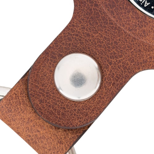 Luxury Tan Brown Leather Apple AirTag Cover Case and Holder with Keychain Ring - Bomonti - 4