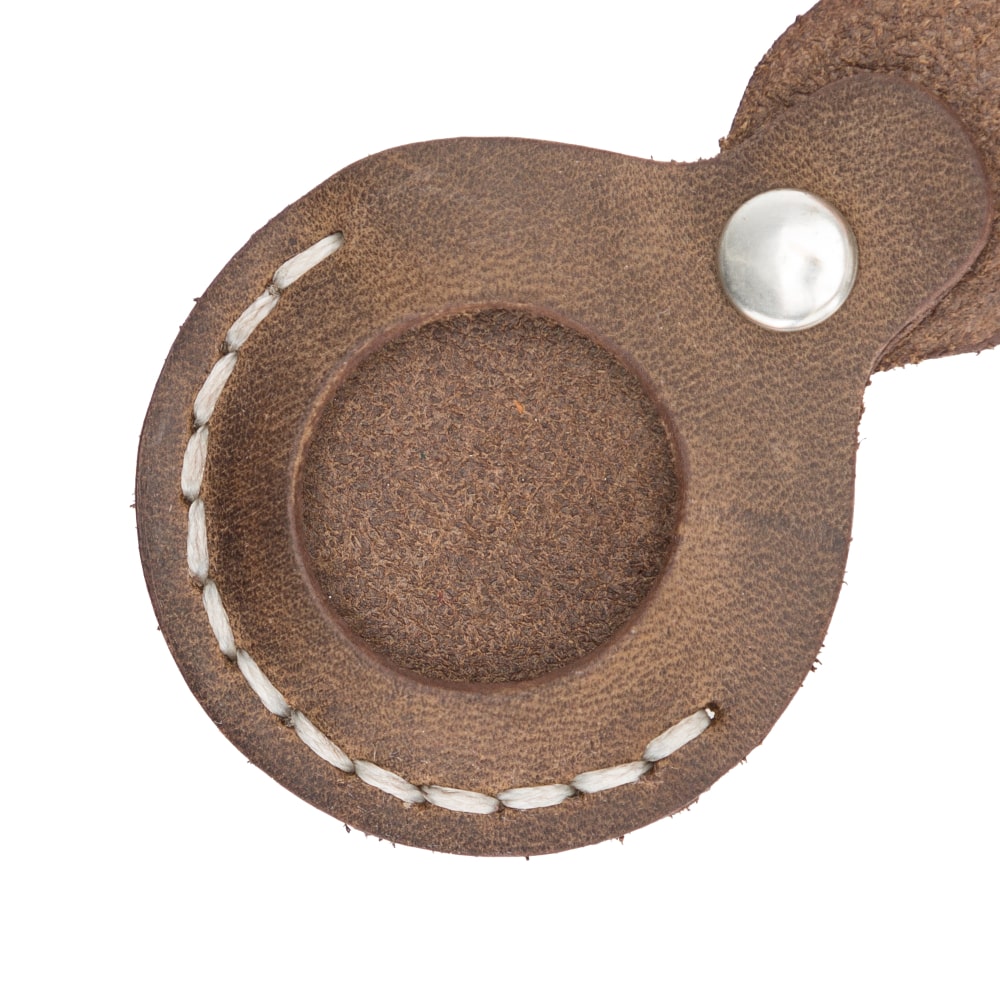 Luxury Tan Brown Leather Apple AirTag Luggage Tag Cover Case Holder - Bomonti - 6
