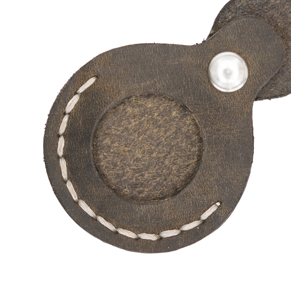 Luxury Vintage Brown Leather Apple AirTag Luggage Tag Cover Case Holder - Bomonti - 6