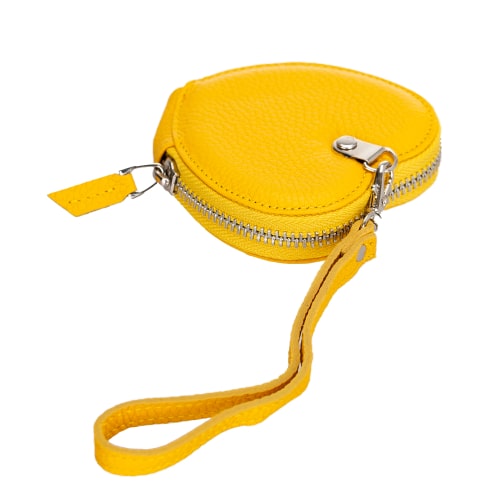 Luxury Yellow Leather Apple AirPods Cover Valentine Case with Zip Closure - Bomonti - 3