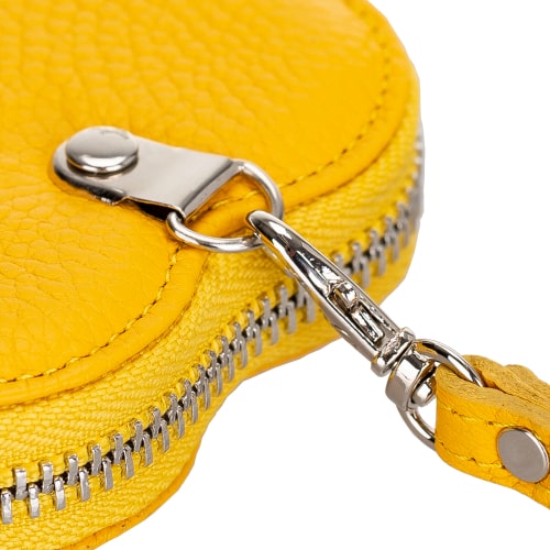 Luxury Yellow Leather Apple AirPods Cover Valentine Case with Zip Closure - Bomonti - 4