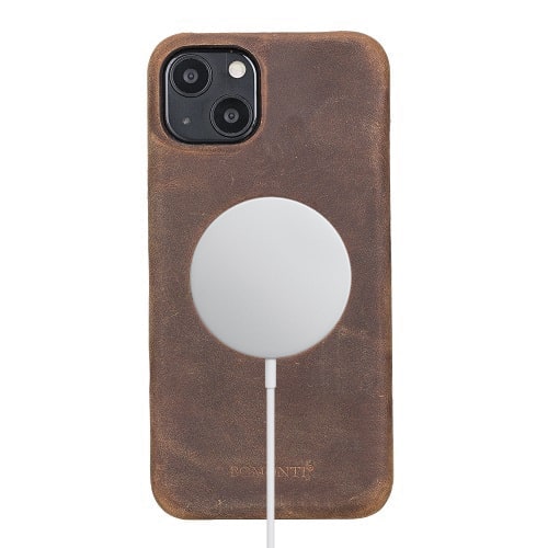 Rostar Tan Brown Leather iPhone 13 Detachable Bi-Fold Wallet Case with Mag Safe & Card Holder - Bomonti - 17