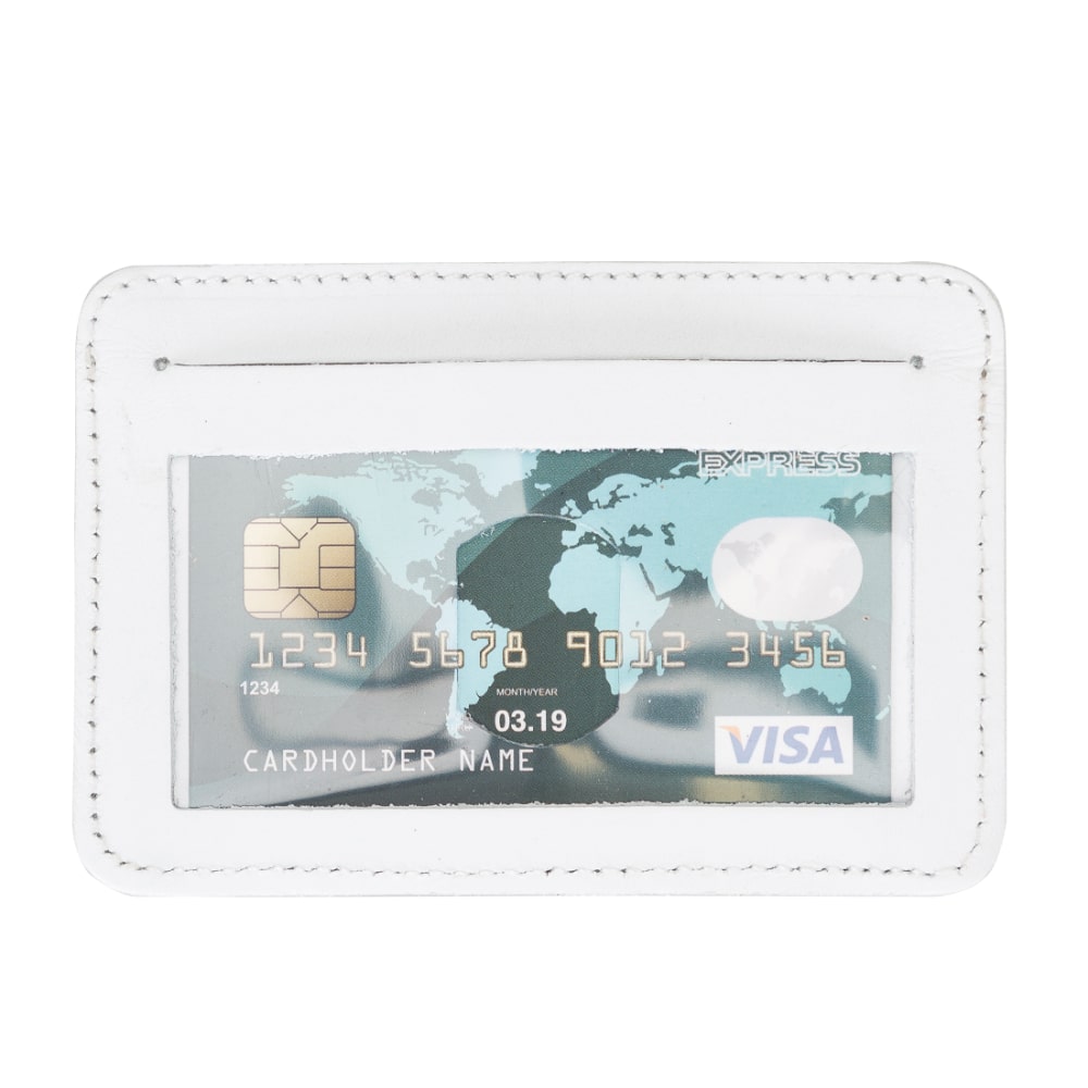 White Leather Minimalist Coin Wallet Purse - Bomonti - 2
