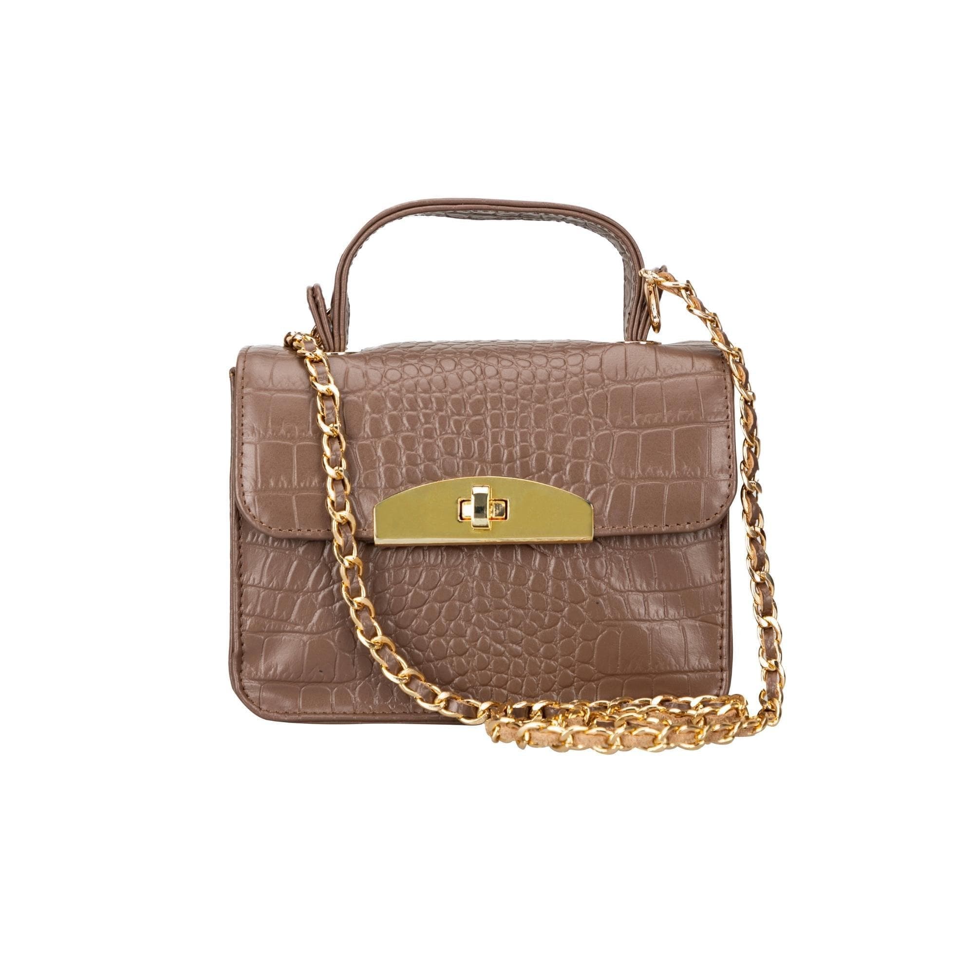 Alisha Geniune Leather Women’s Bag Brown Croc Bouletta LTD