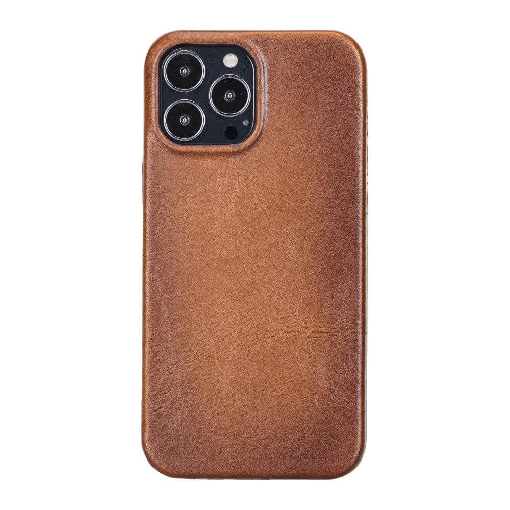 Apple iPhone IP14 Series Leather Case / RC - Rock Cover iPhone 14 Pro Max 6.7" / Rustic Tan Bomonti