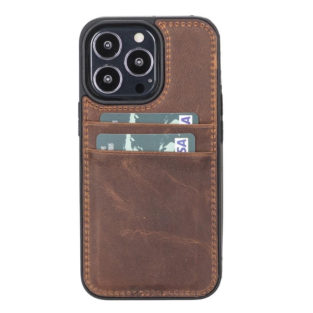 Apple iPhone 13 Series Flex Cover Card Holder Case / FXC-CCP-Flex Cover Card Holder iPhone 13 Pro Max 6.7" / Brown Bomonti