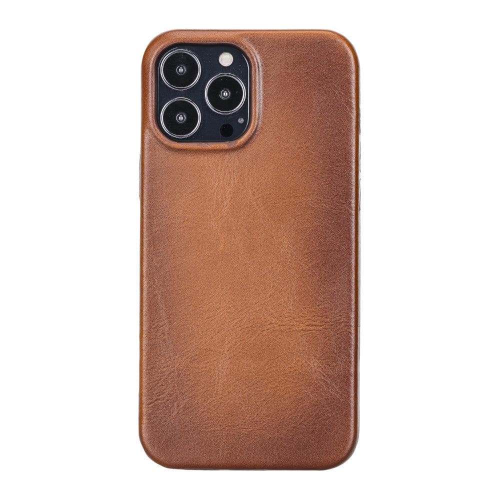 B2B - Apple iPhone IP13 Series Leather Case / RC - Rock Cover iPhone 13 Pro Max 6.7" / Rustic Tan Bomonti