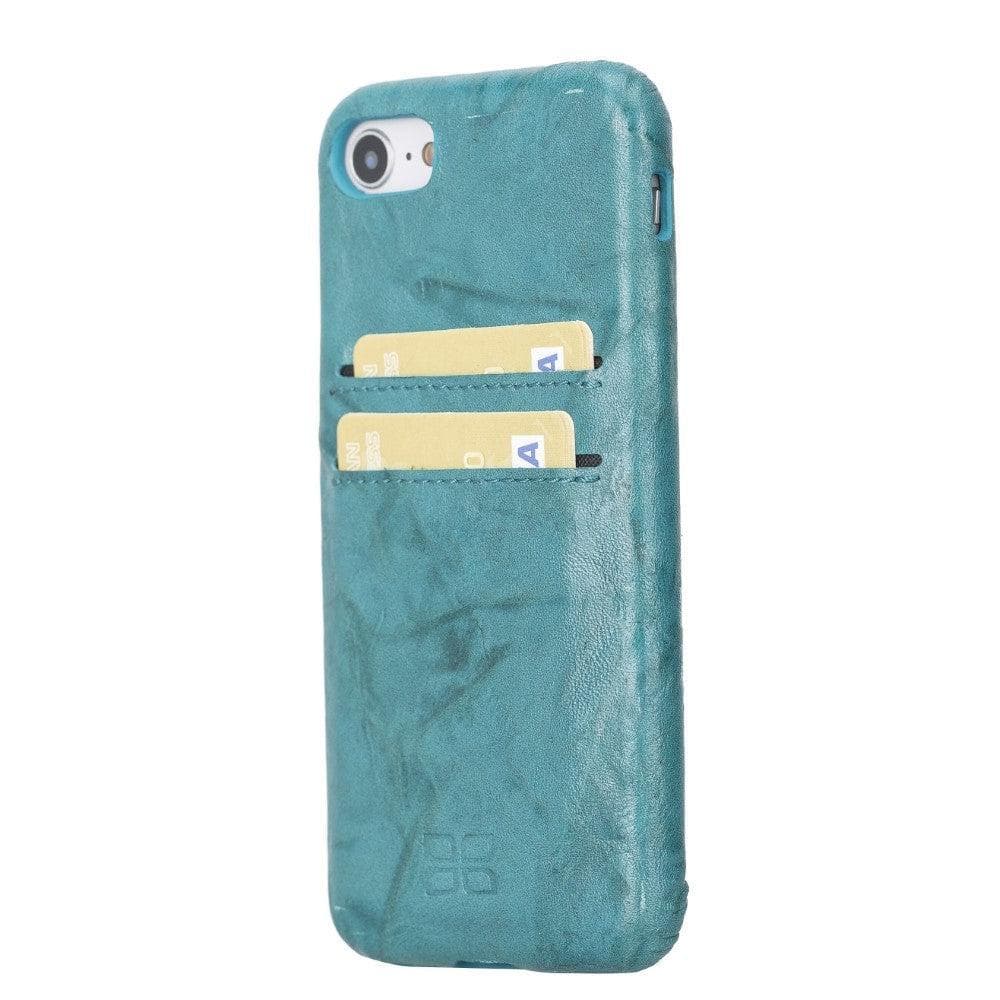 B2B - Apple iPhone SE/8/7 Series Leather Case / UCCC - Ultra Cover with Card Holder Blue Bomonti