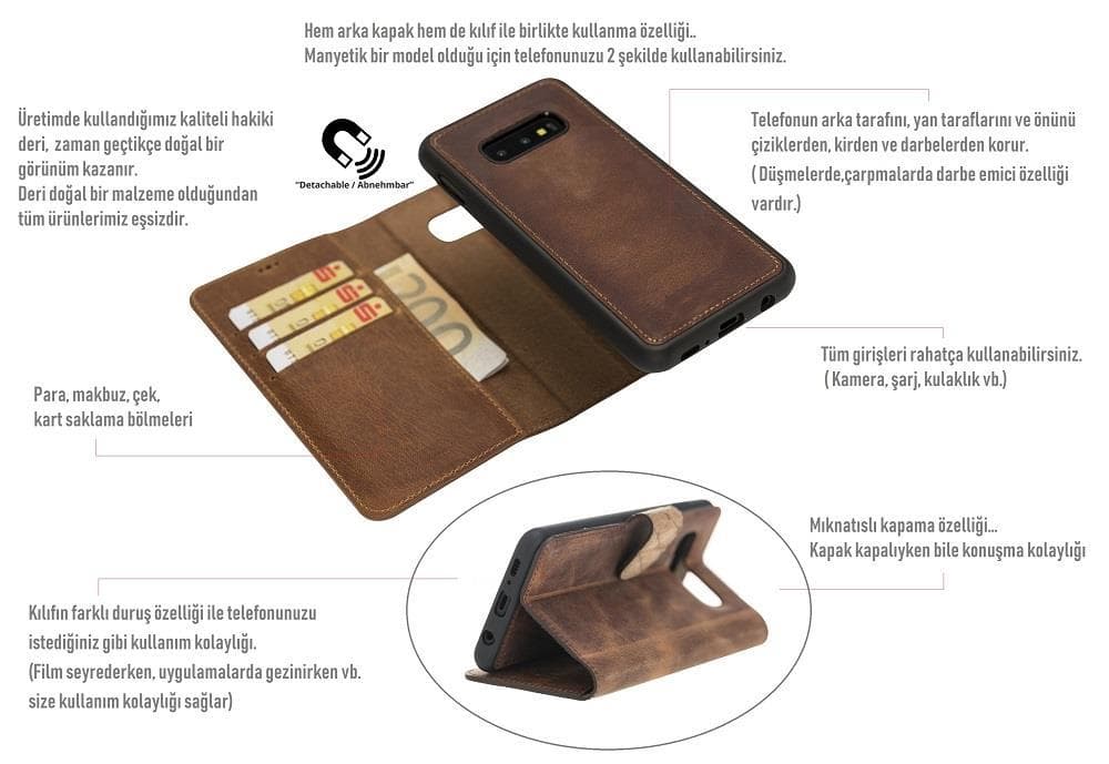 B2B - Apple iPhone 7/8/SE2 Detachable Leather Case / MW Bomonti