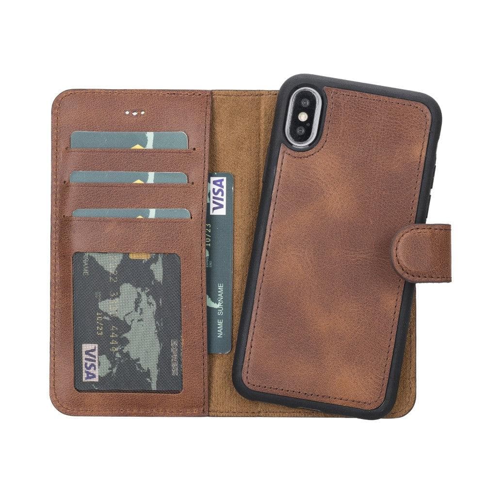 B2B - Apple iPhone X Series Detachable Leather Case / MW iPhone X/XS / Antic Brown Bomonti