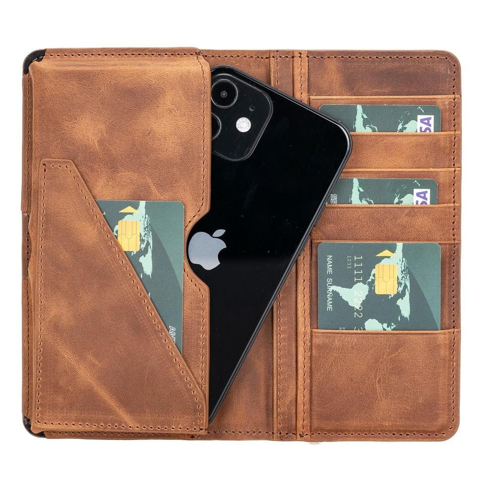 B2B - Calvina Universal Leather Wallet Case 6.2" G2 Bomonti