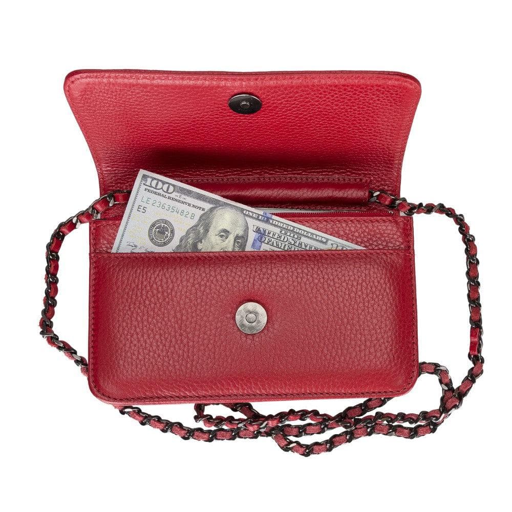 Carmela Geniun Leather Women Bag Red Bomonti