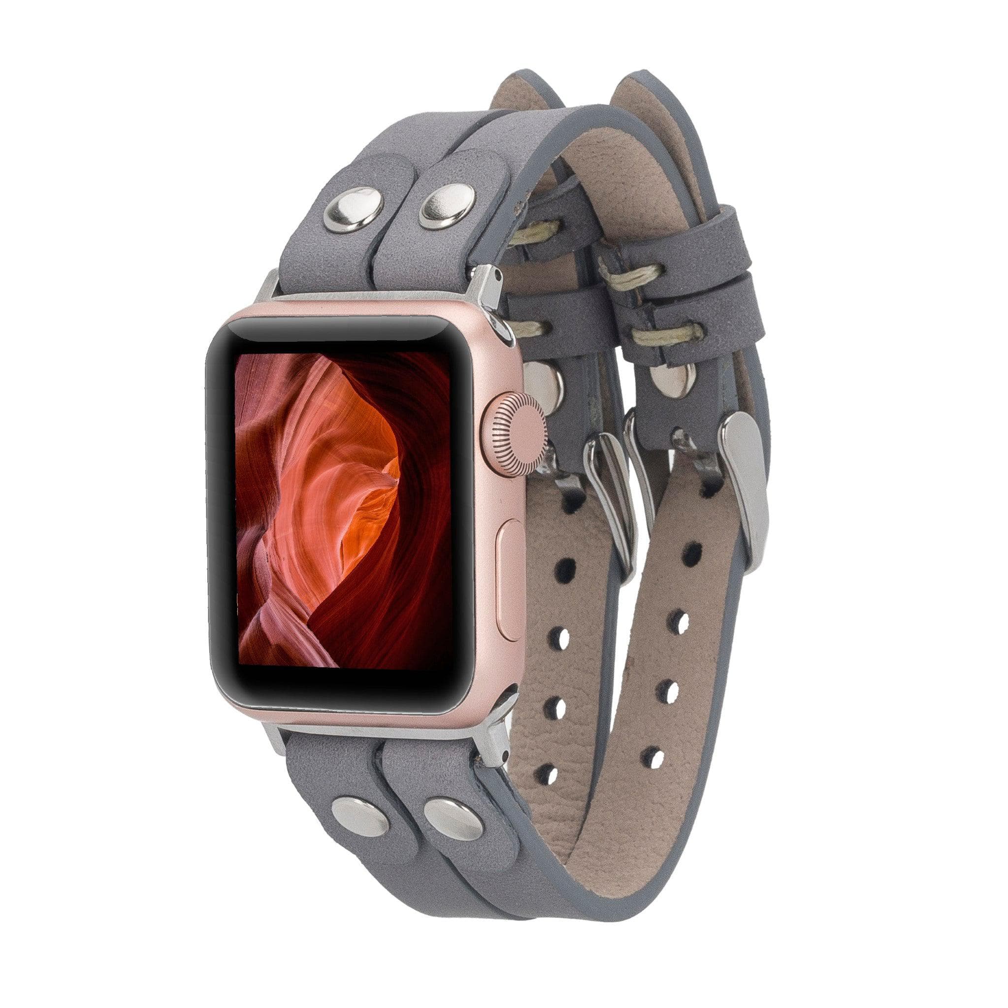 Durham Ely Apple Watch Leather Straps RST9 / Silver Bomonti
