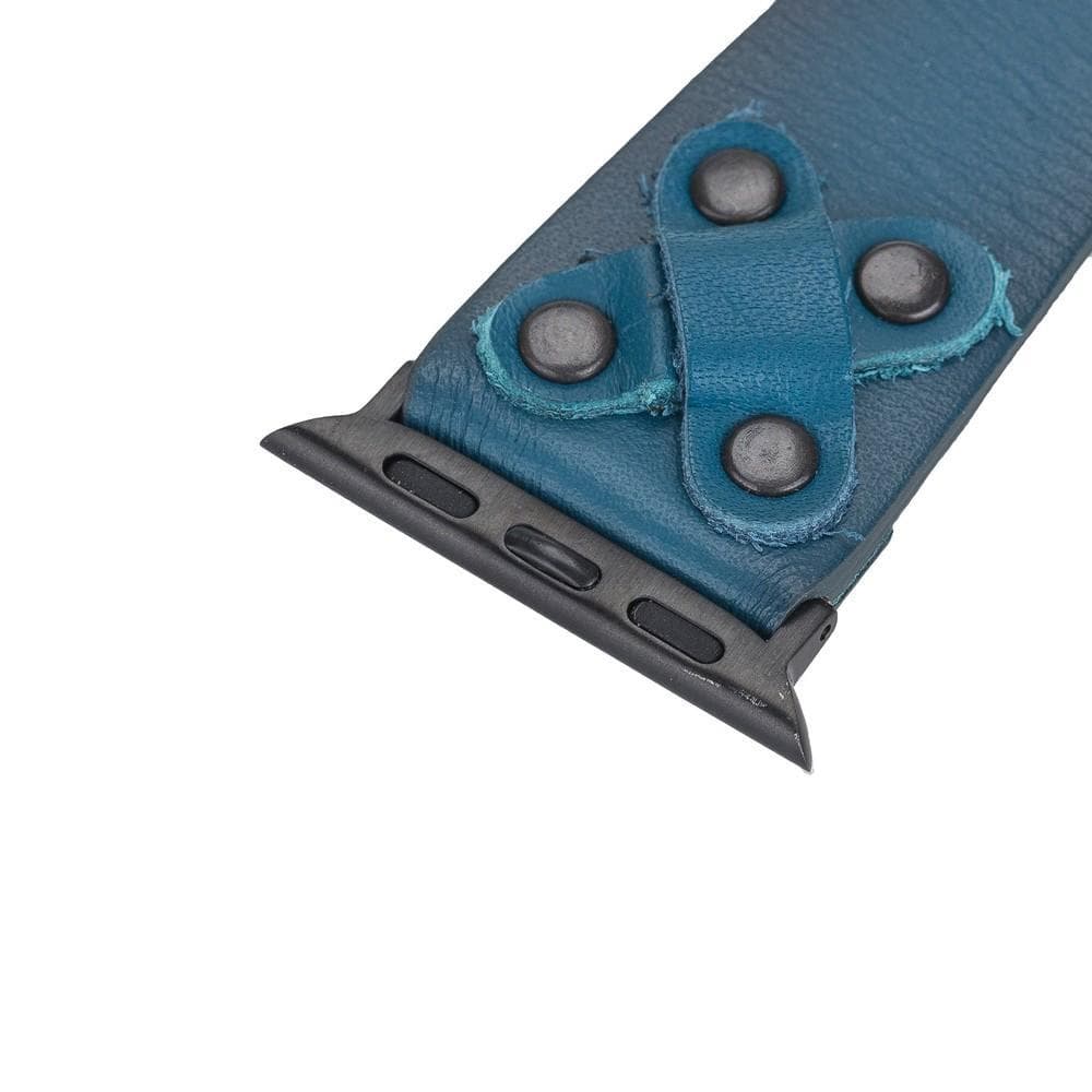 B2B - Leather Apple Watch Bands / Cross Style with Black Trok Bomonti