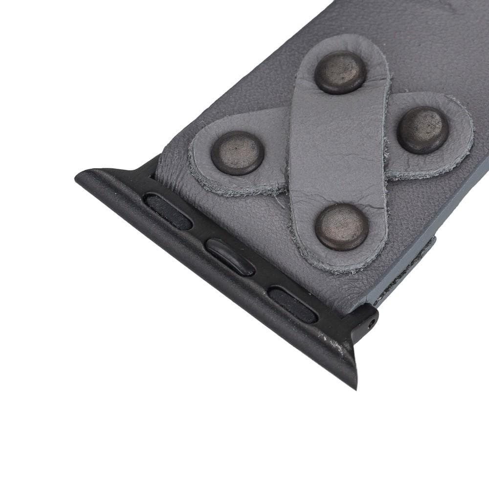 B2B - Leather Apple Watch Bands / Cross Style with Black Trok Bomonti