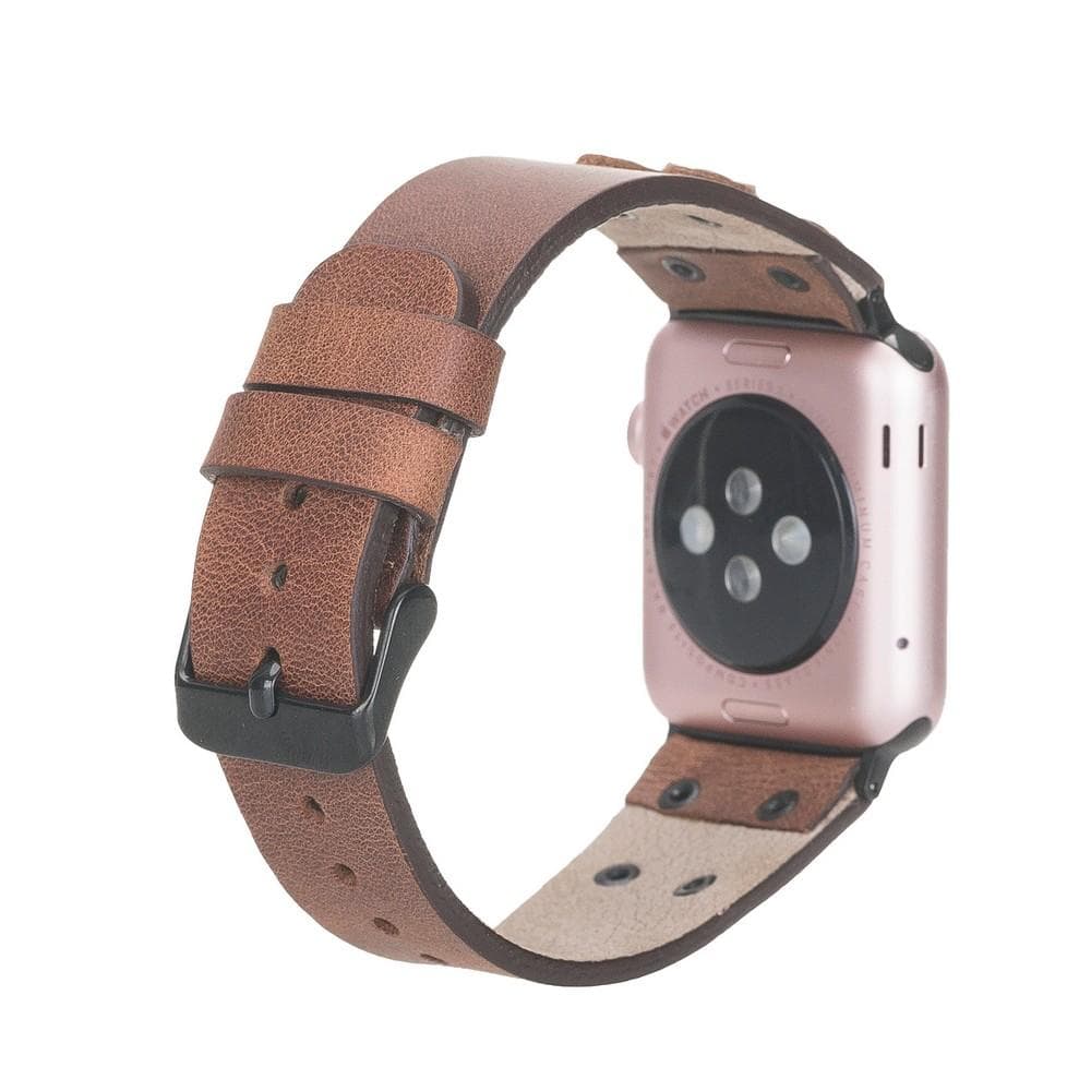 B2B - Leather Apple Watch Bands / Cross Style with Black Trok Bomonti