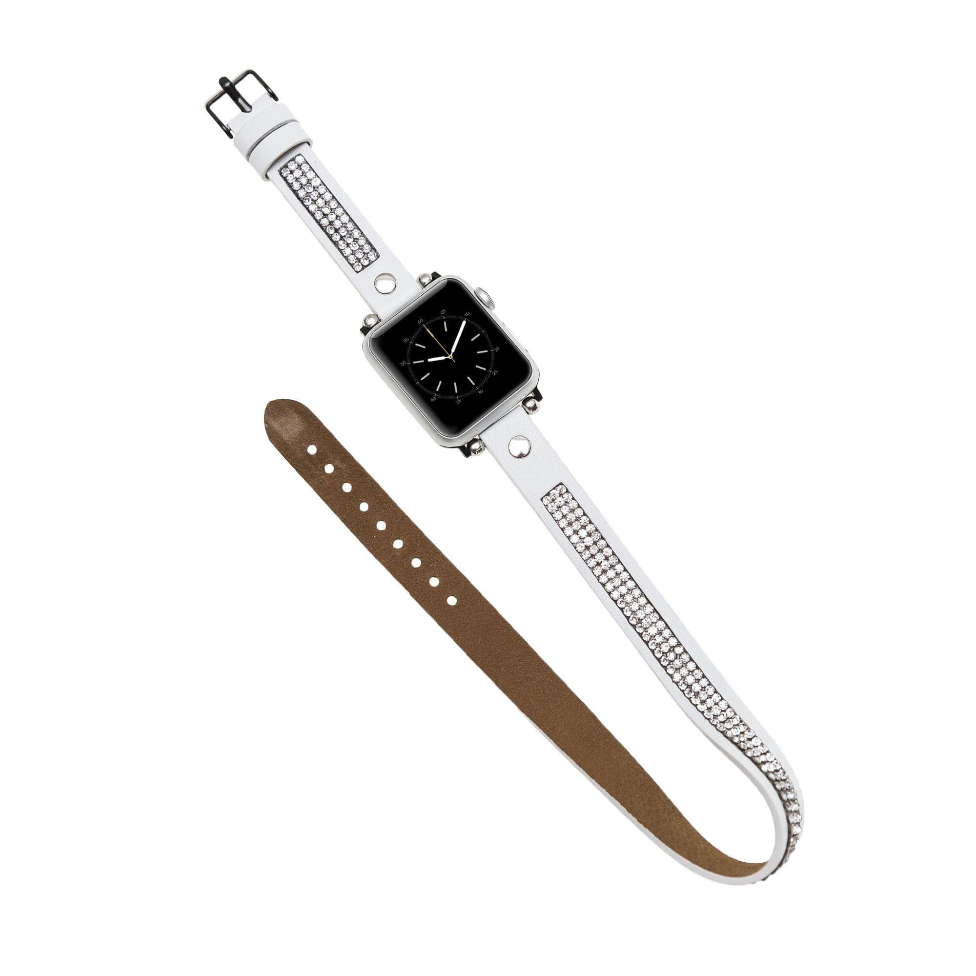 B2B - Leather Apple Watch Bands - Crystal Ferro Double Tour Style Bomonti