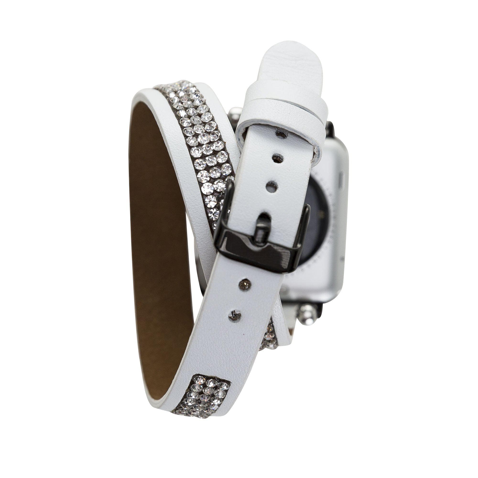 B2B - Leather Apple Watch Bands - Crystal Ferro Double Tour Style Bomonti