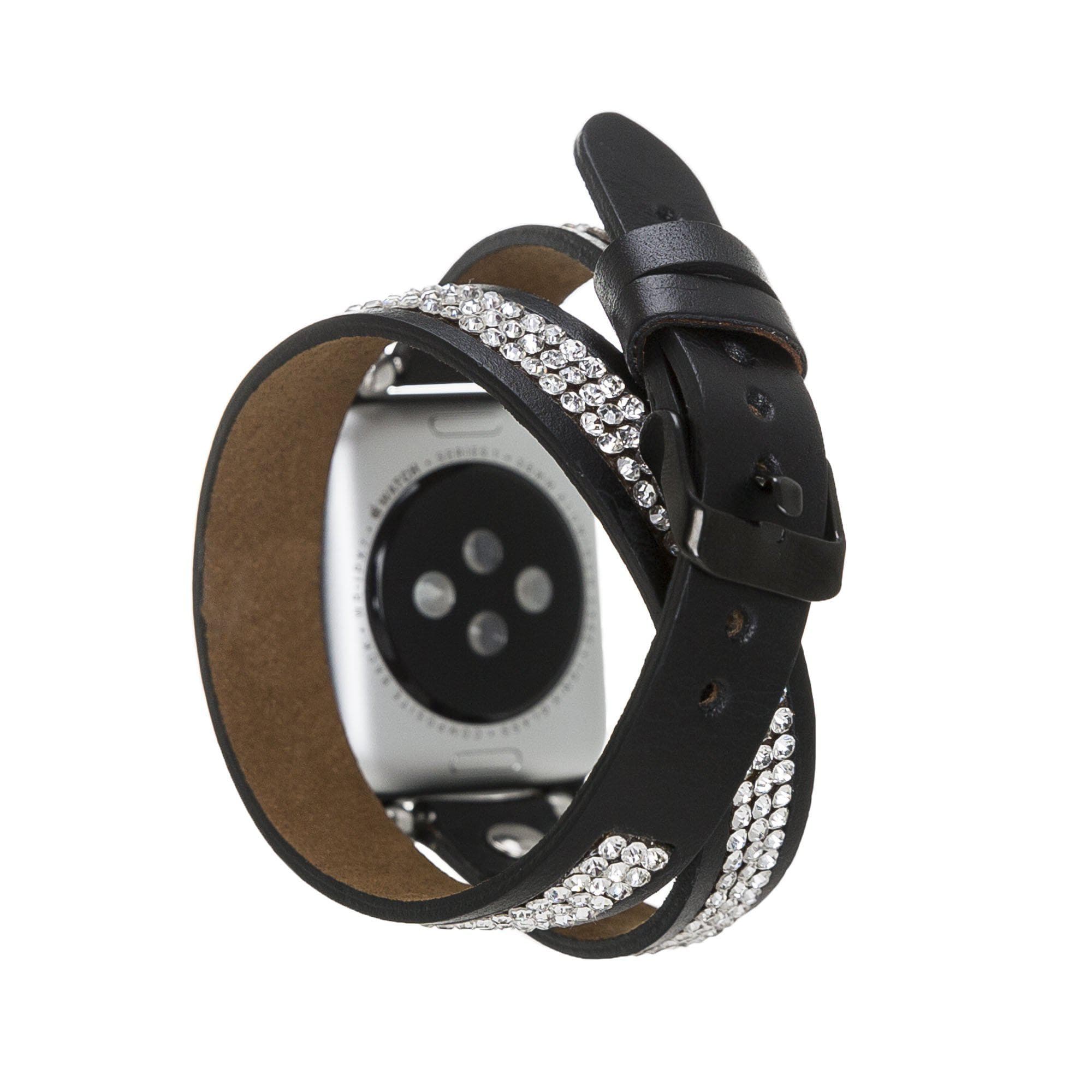 B2B - Leather Apple Watch Bands - Crystal Ferro Double Tour Style Bomonti