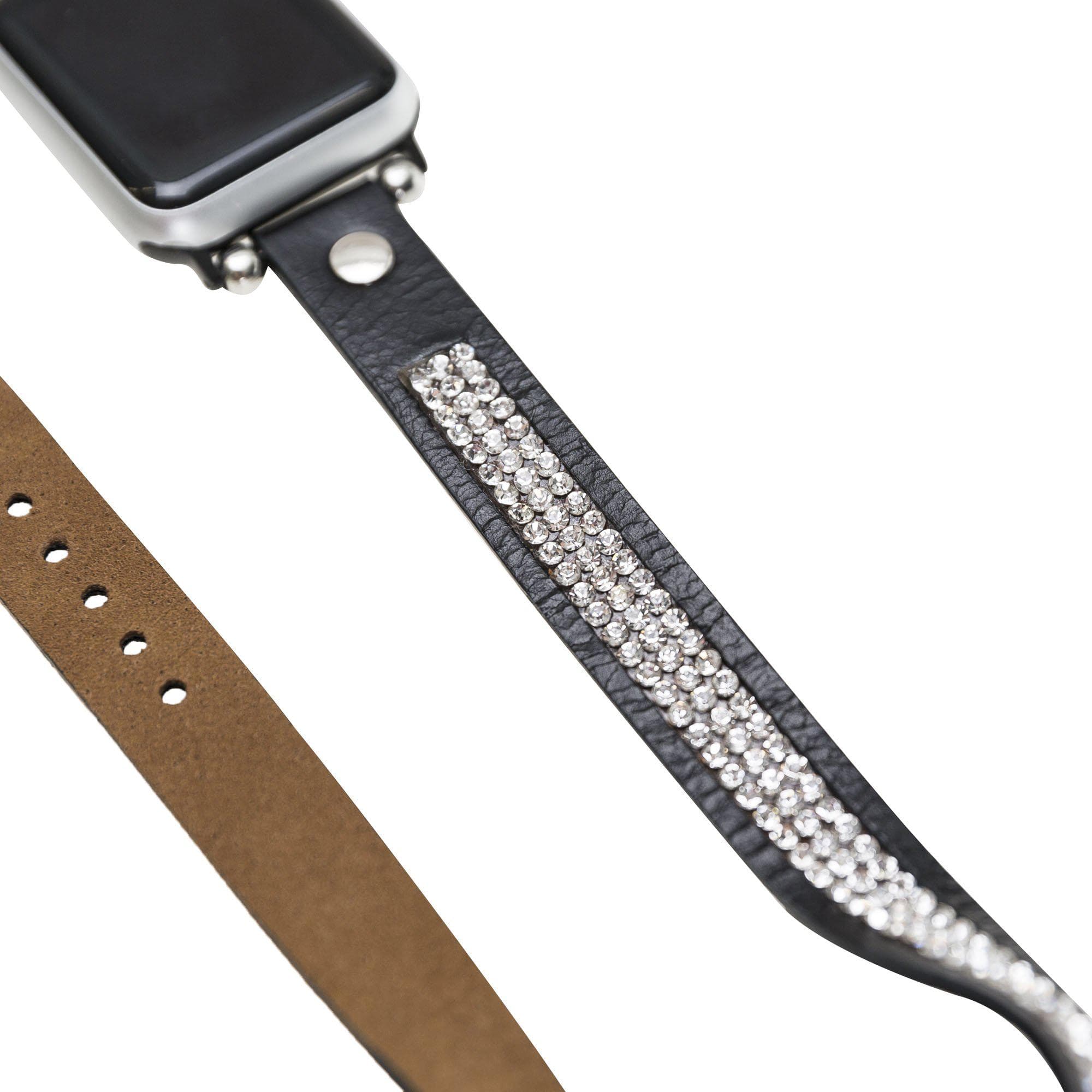 B2B - Leather Apple Watch Bands - Crystal Ferro Double Tour Style Bomonti
