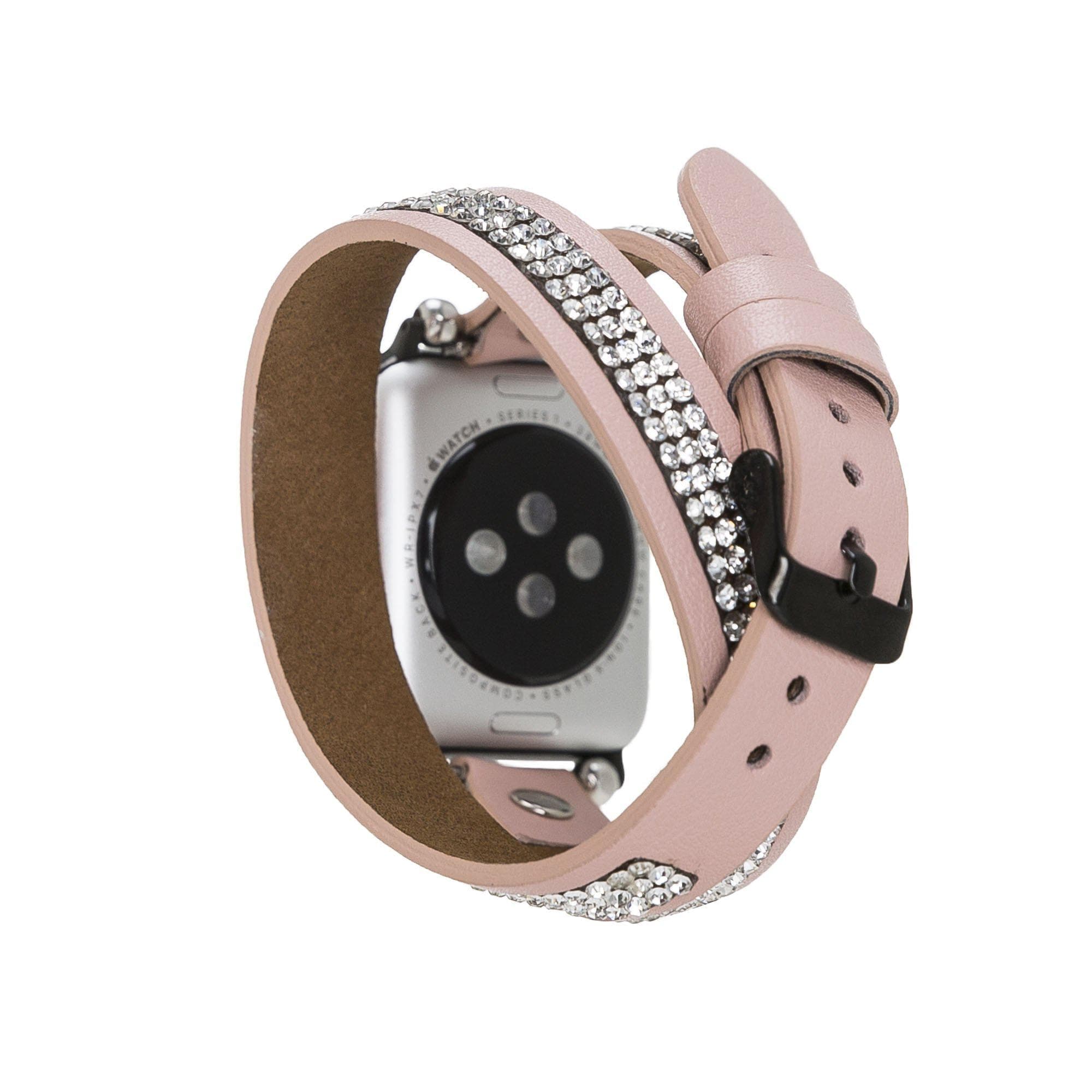 B2B - Leather Apple Watch Bands - Crystal Ferro Double Tour Style Bomonti