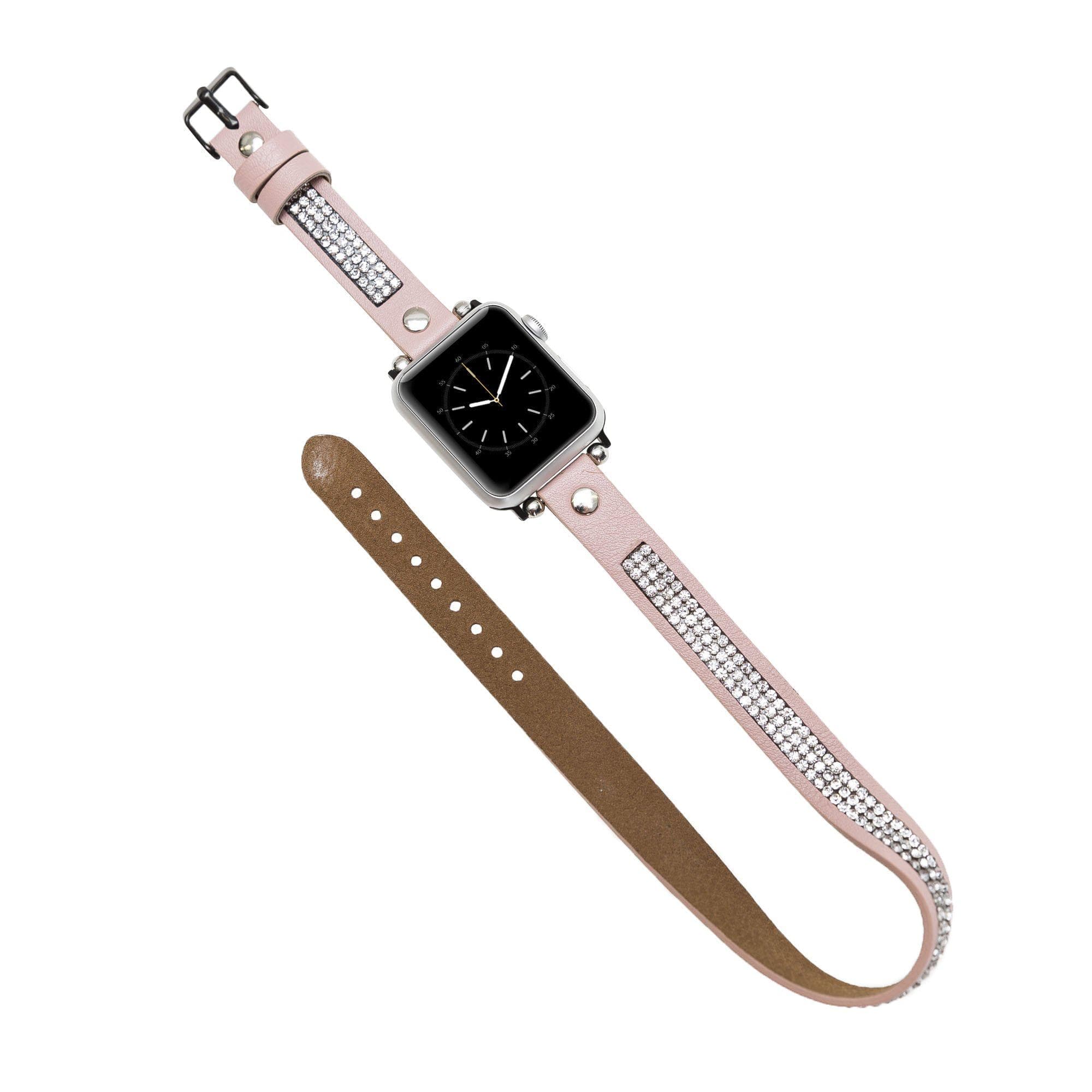 B2B - Leather Apple Watch Bands - Crystal Ferro Double Tour Style Bomonti
