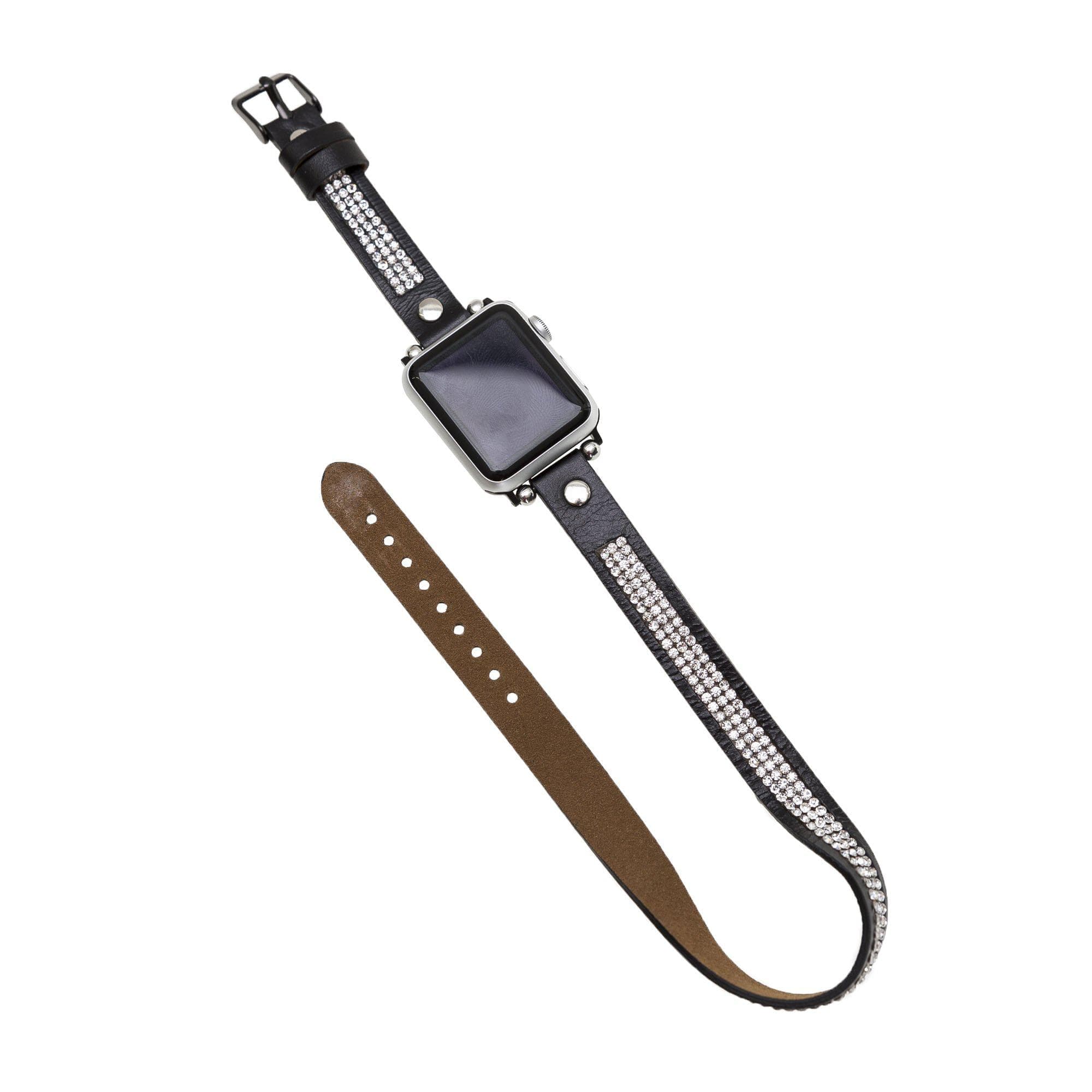 B2B - Leather Apple Watch Bands - Crystal Ferro Double Tour Style Bomonti