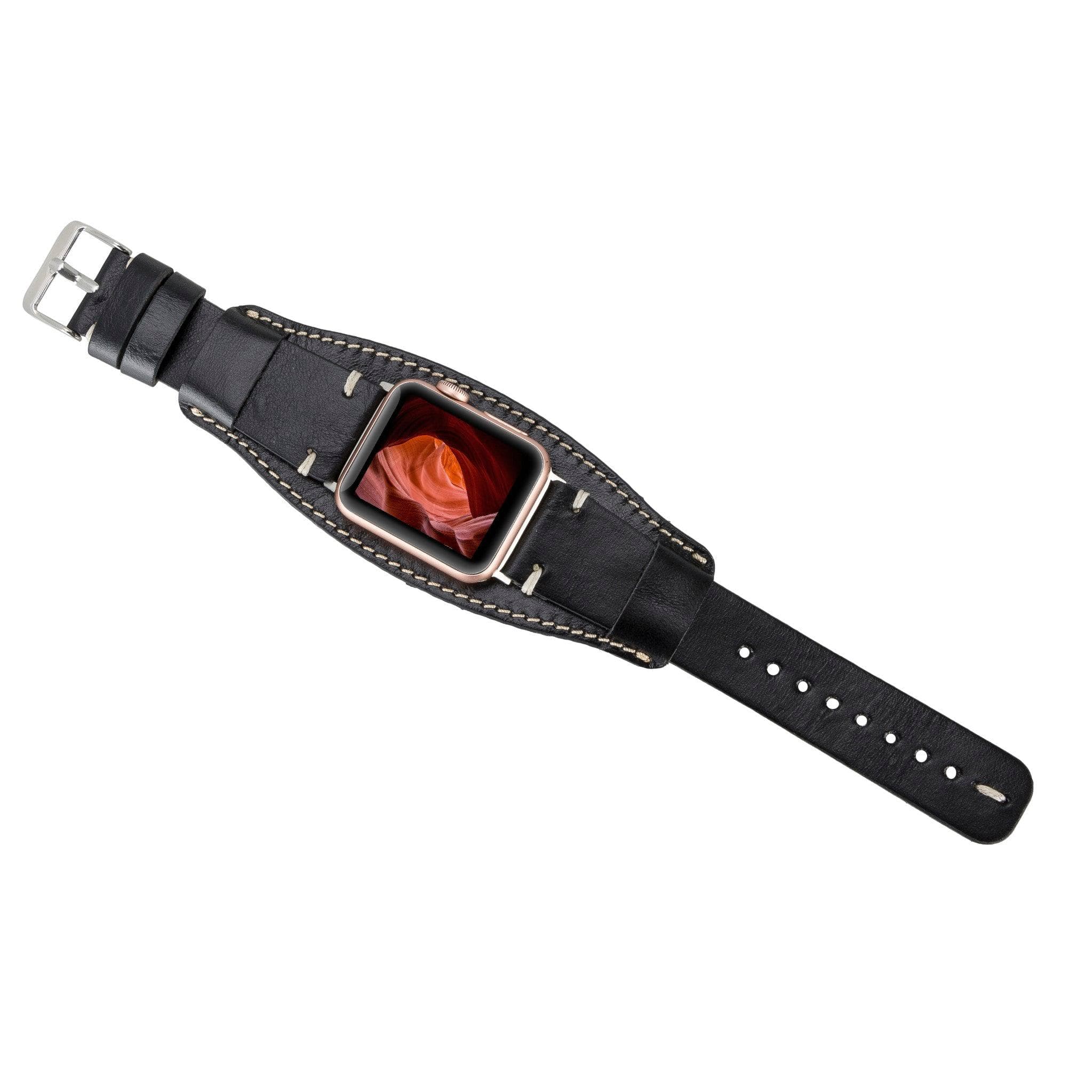 B2B - Leather Apple Watch Bands - Cuff Style Bomonti
