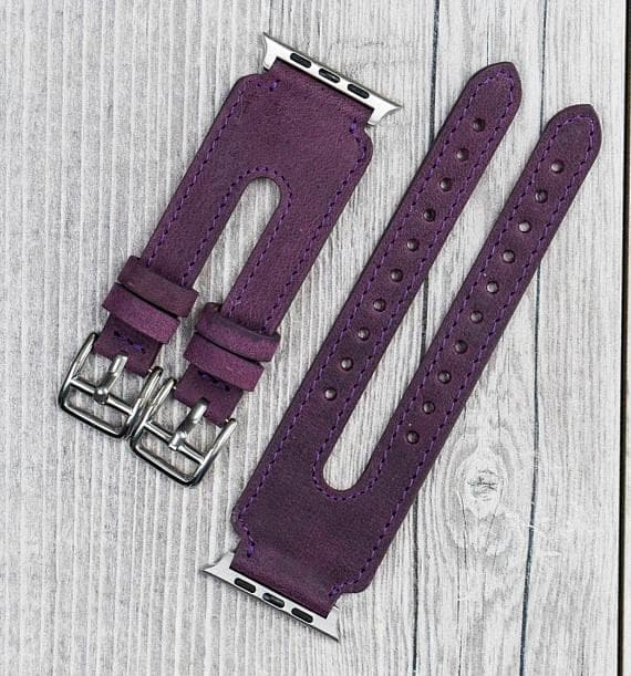 B2B - Leather Apple Watch Bands - Double Cuff DB Style G7 Bomonti