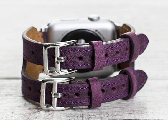 B2B - Leather Apple Watch Bands - Double Cuff DB Style G7 Bomonti