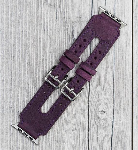B2B - Leather Apple Watch Bands - Double Cuff DB Style G7 Bomonti