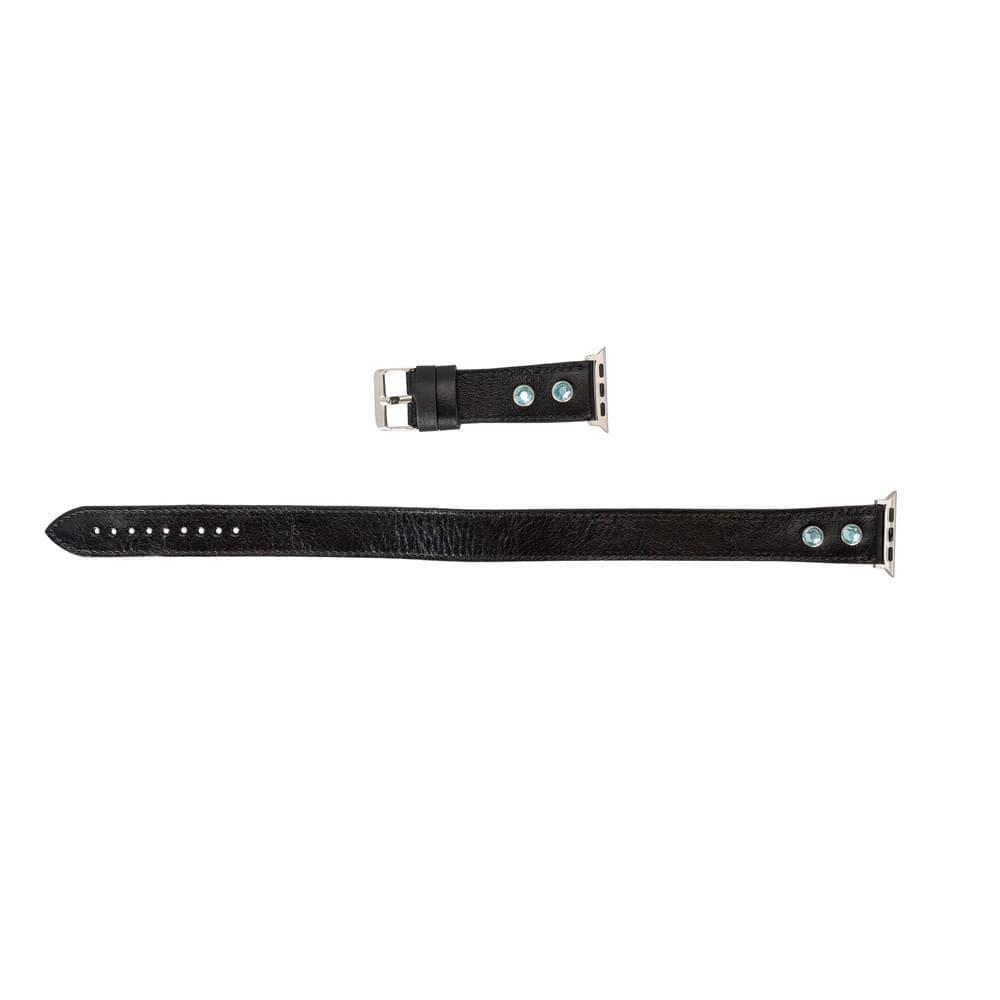 B2B - Leather Apple Watch Bands - DT Double Tour Solitare Diamond Style RST1 Bomonti