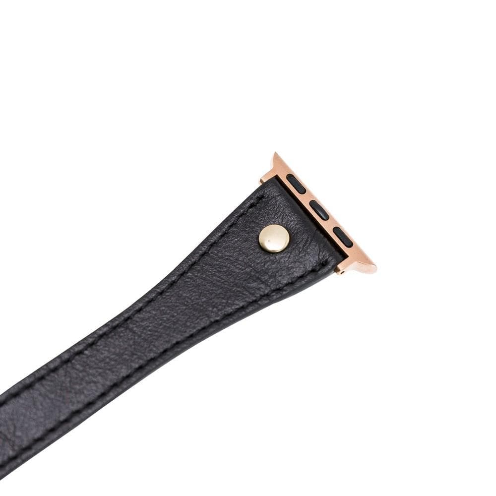 B2B - Leather Apple Watch Bands - DTS Double Tour Slim Hector Gold Trok Style Bomonti