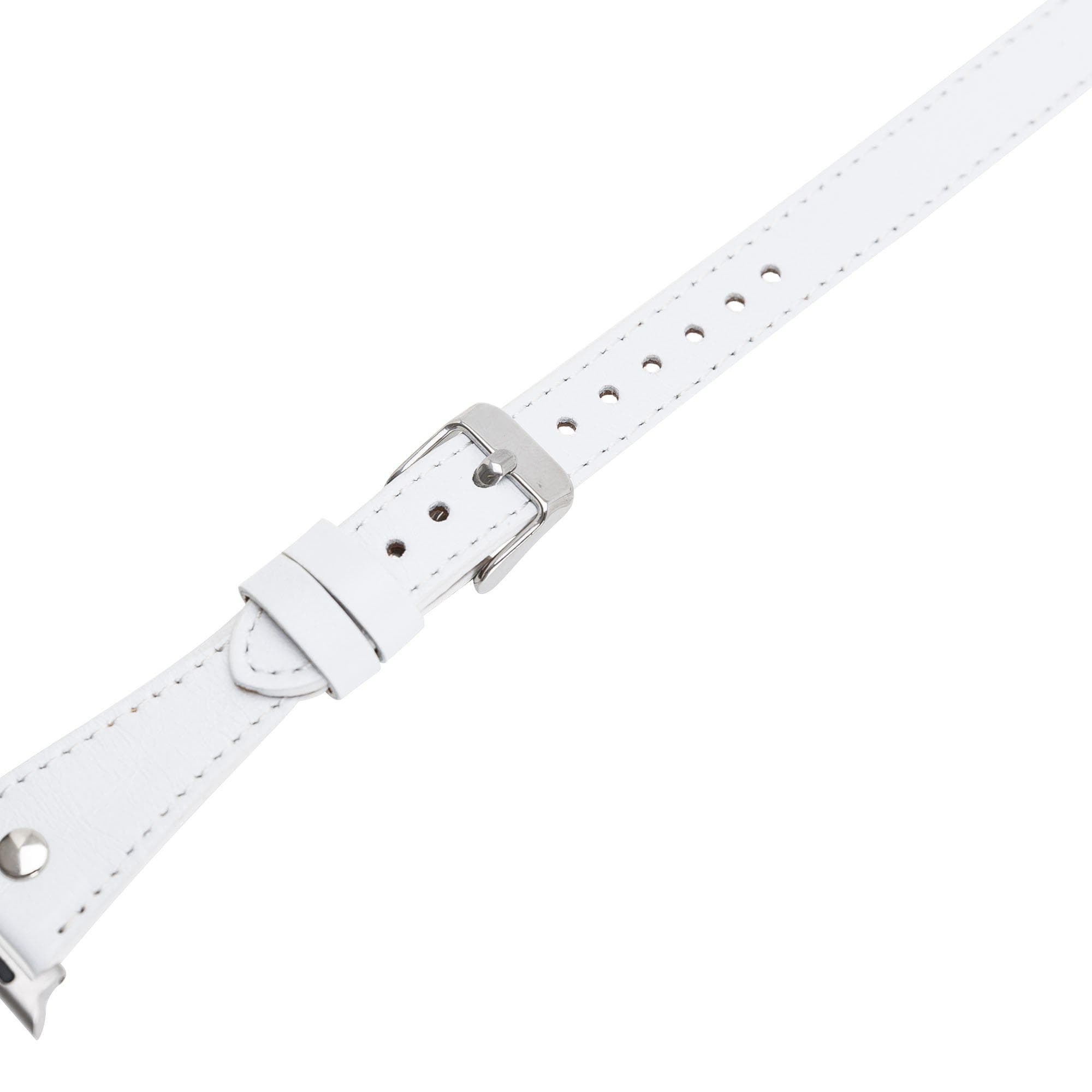 B2B - Leather Apple Watch Bands - DTS Double Tour Slim Hector Silver Trok Style Bomonti