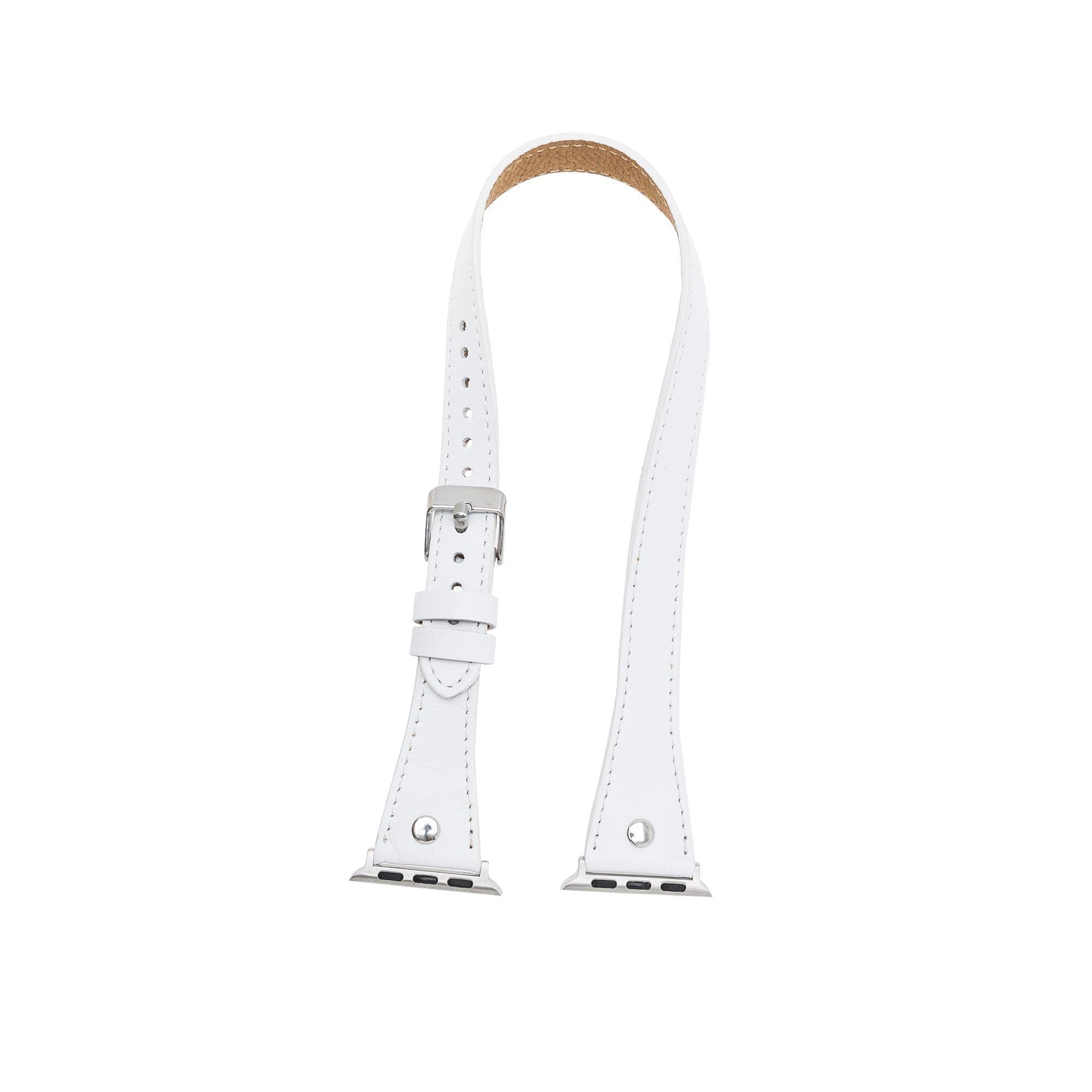 B2B - Leather Apple Watch Bands - DTS Double Tour Slim Hector Silver Trok Style Bomonti