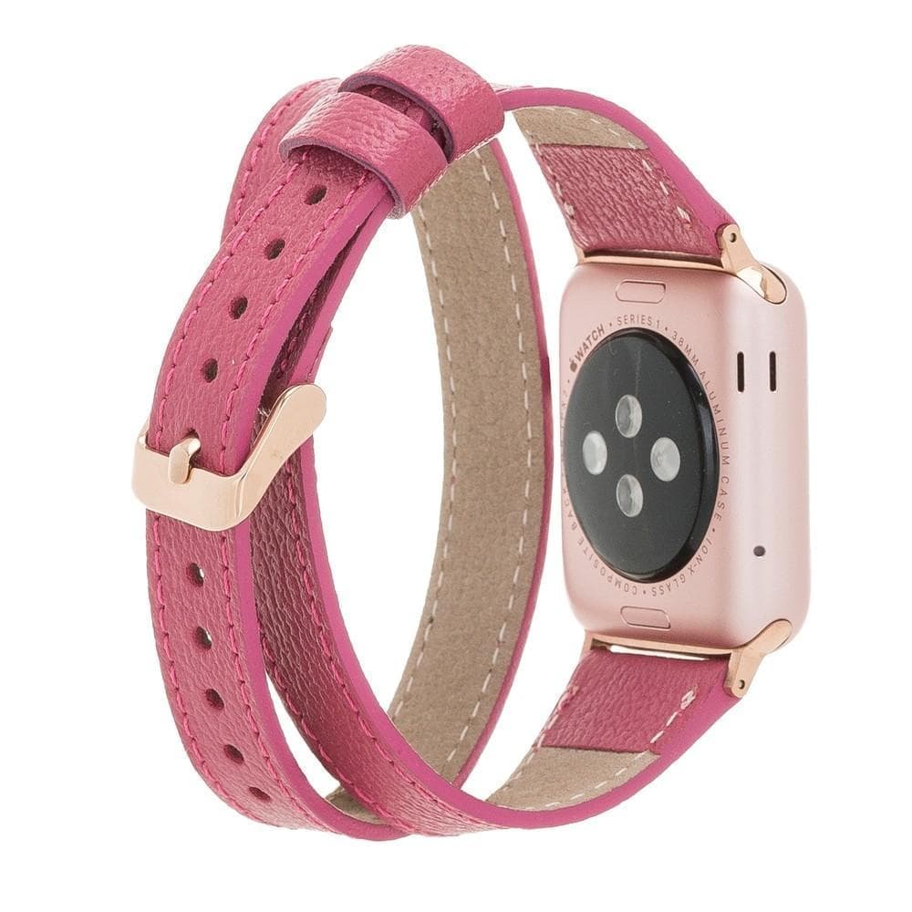 B2B - Leather Apple Watch Bands - DTS Double Tour Slim Quantum Style Bomonti