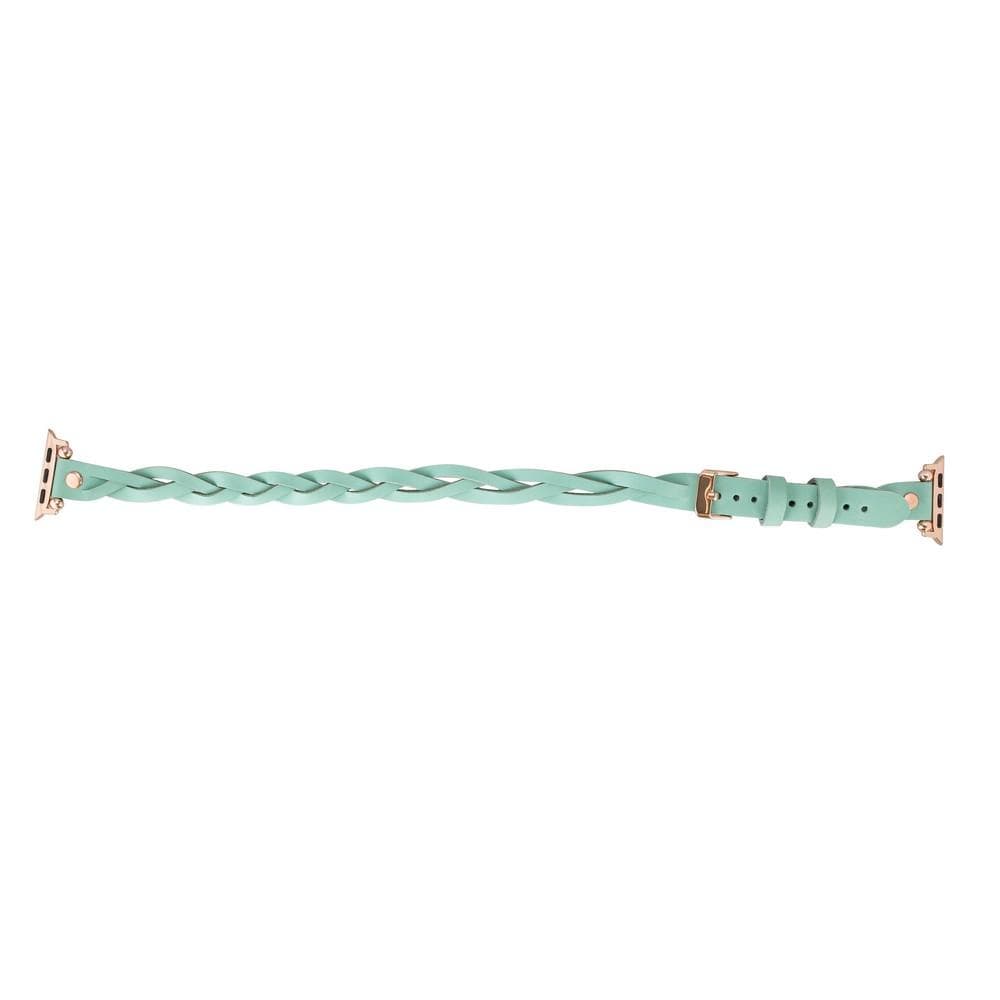 B2B - Leather Apple Watch Bands - Ferro Braided DT Peggy Rose Gold Trok Style Bomonti