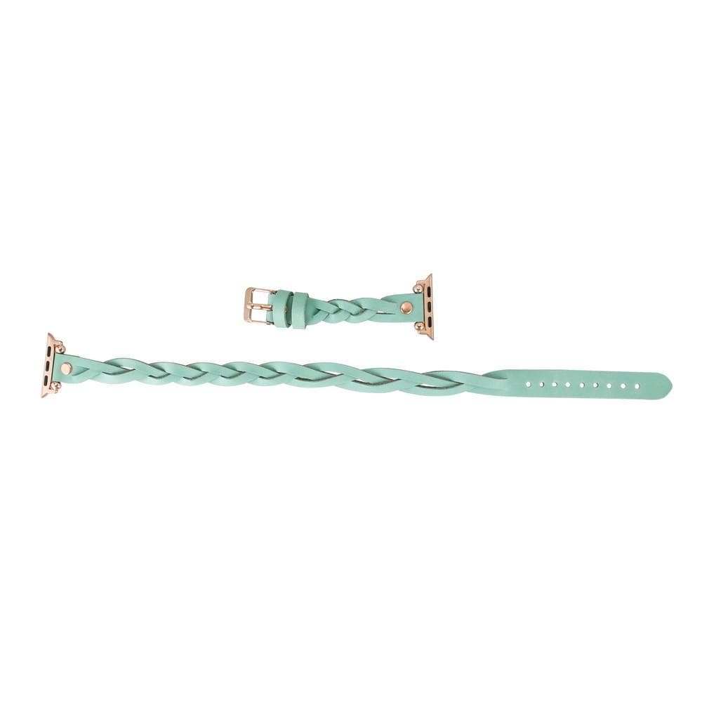 B2B - Leather Apple Watch Bands - Ferro Braided DT Peggy Rose Gold Trok Style Bomonti