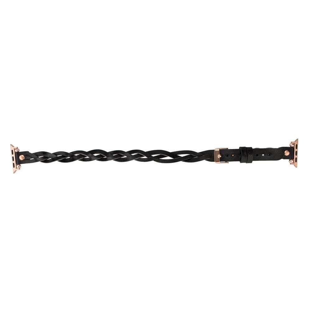 B2B - Leather Apple Watch Bands - Ferro Braided DT Peggy Rose Gold Trok Style Bomonti
