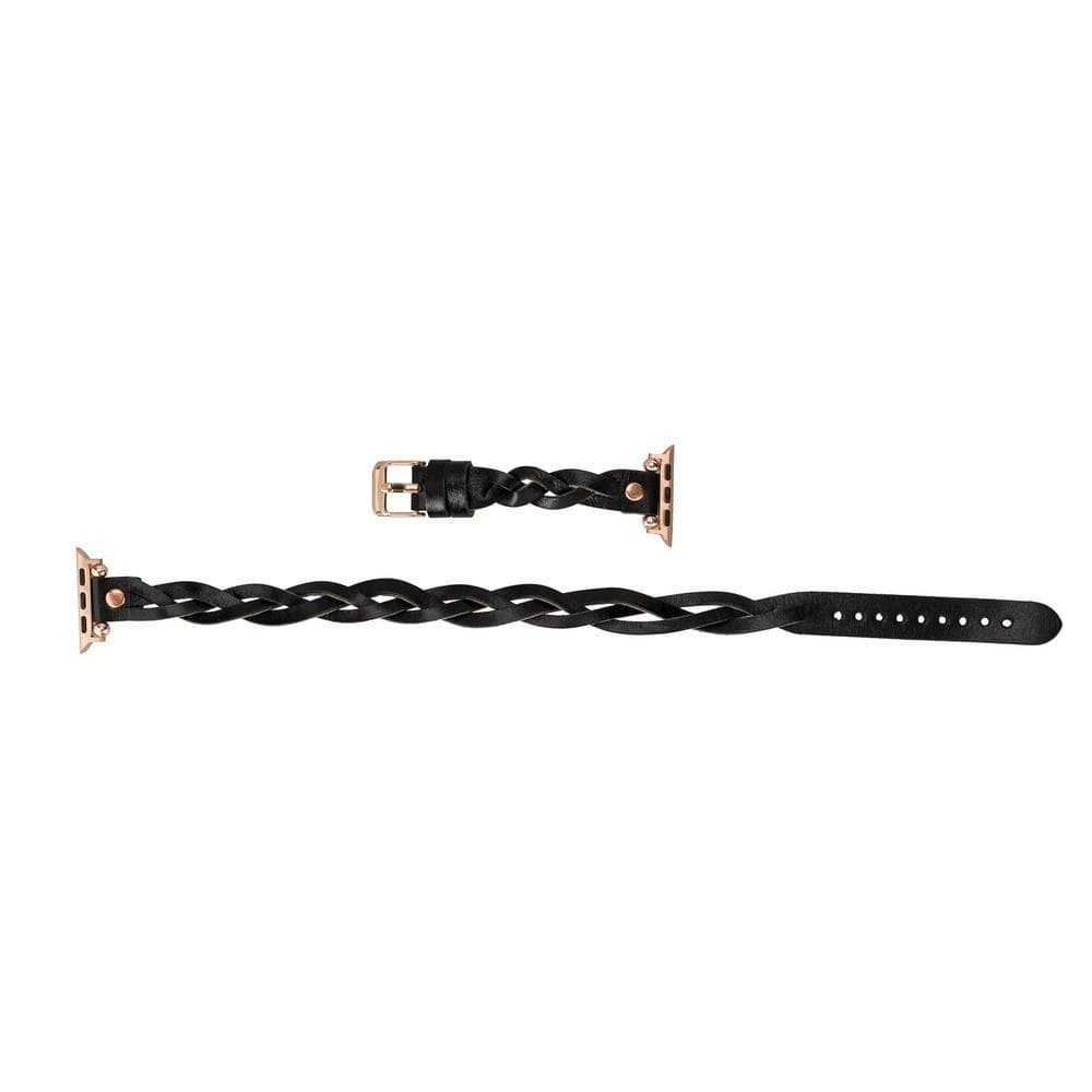 B2B - Leather Apple Watch Bands - Ferro Braided DT Peggy Rose Gold Trok Style Bomonti