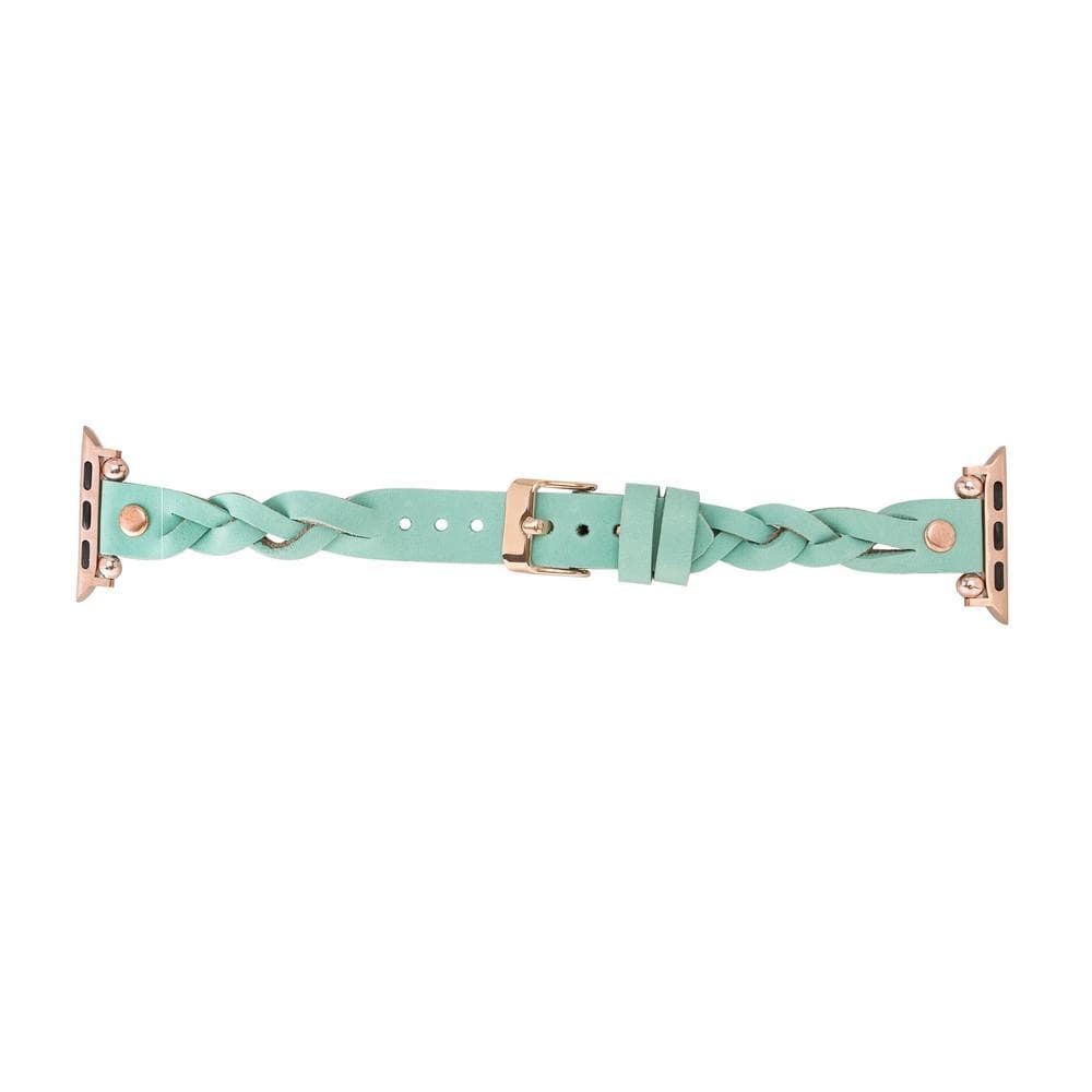 B2B - Leather Apple Watch Bands - Ferro Braided Wanda Rose Gold Trok Style Bomonti