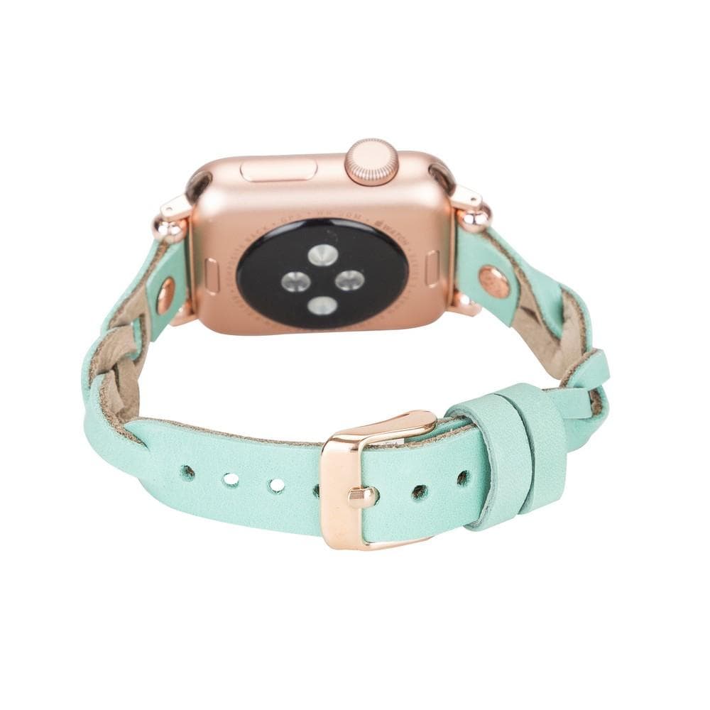 B2B - Leather Apple Watch Bands - Ferro Braided Wanda Rose Gold Trok Style Bomonti
