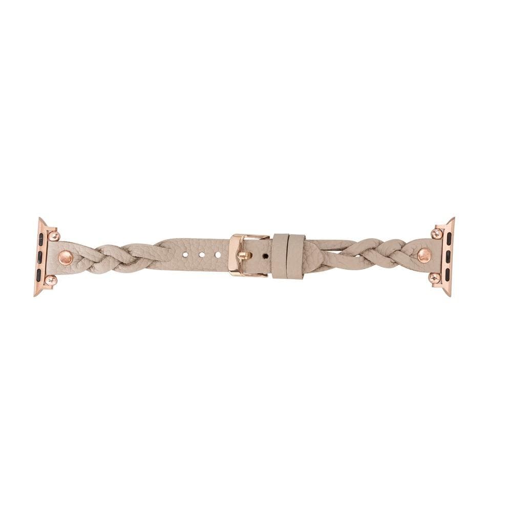 B2B - Leather Apple Watch Bands - Ferro Braided Wanda Rose Gold Trok Style Bomonti