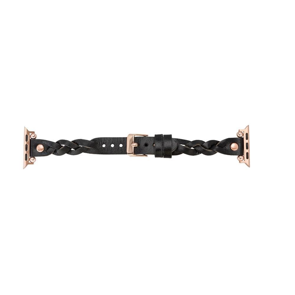 B2B - Leather Apple Watch Bands - Ferro Braided Wanda Rose Gold Trok Style Bomonti