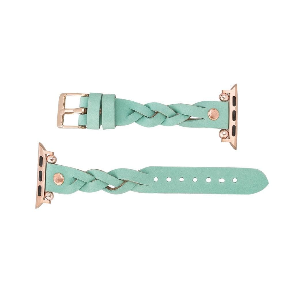B2B - Leather Apple Watch Bands - Ferro Braided Wanda Rose Gold Trok Style Bomonti