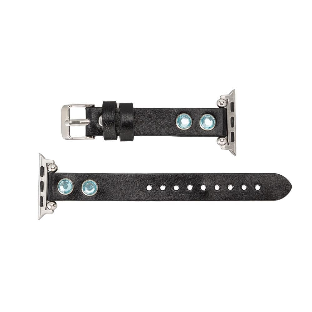 B2B - Leather Apple Watch Bands - Ferro Solitare Diamond Style RST1 Bomonti