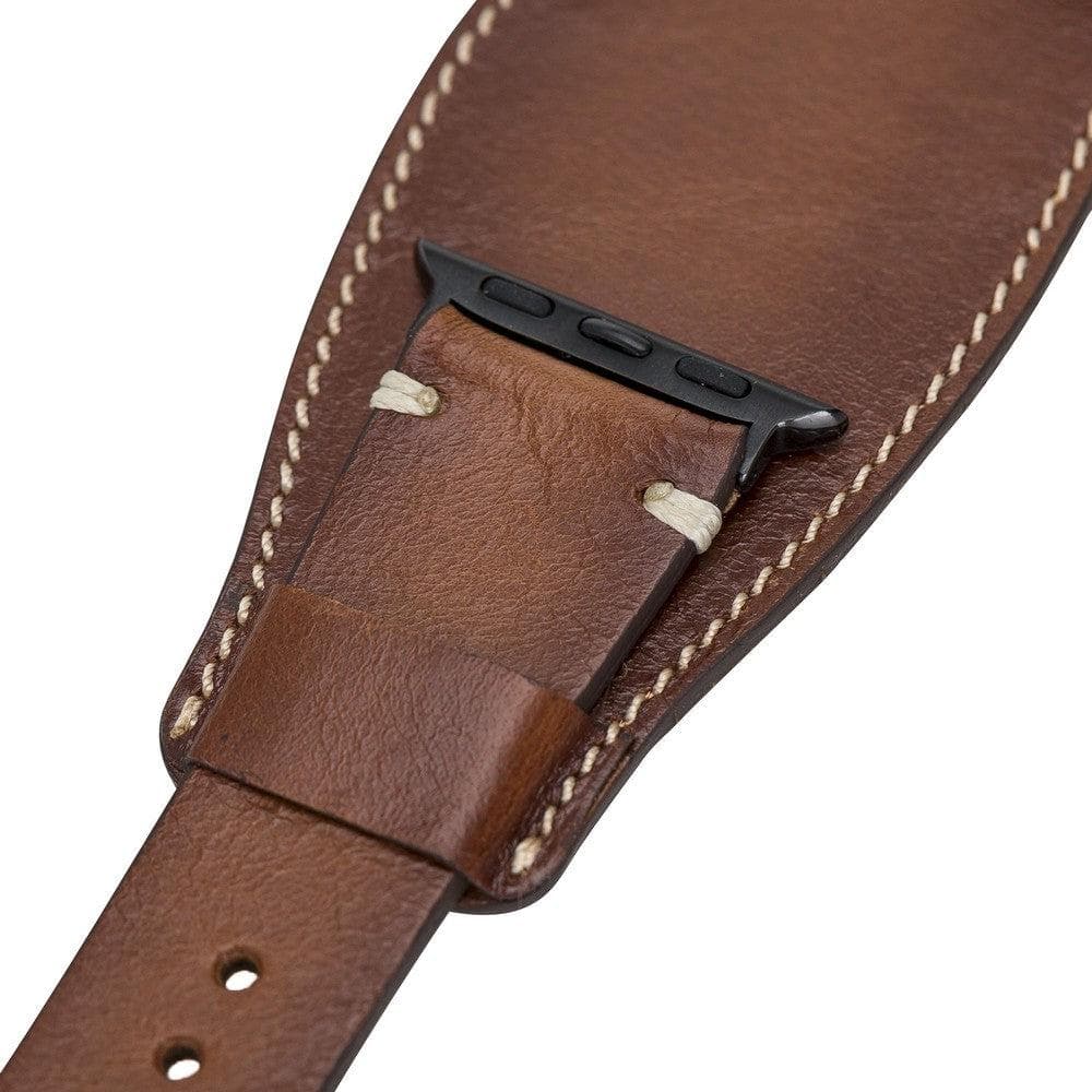 B2B - Leather Apple Watch Bands - Pulsar Cuff Style Bomonti