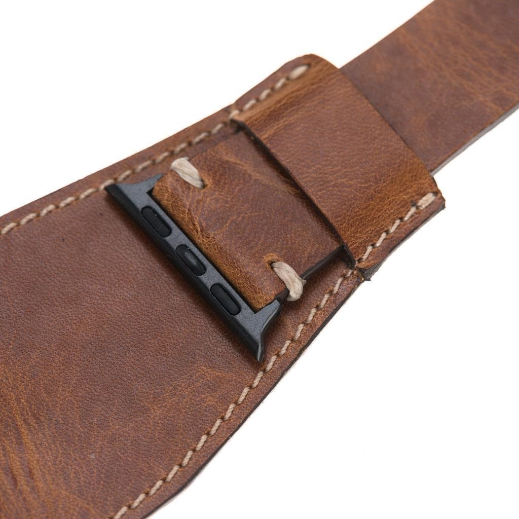 B2B - Leather Apple Watch Bands - Pulsar Cuff Style Bomonti