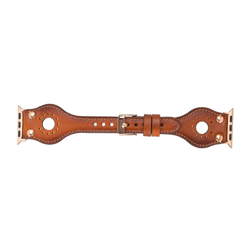B2B - Leather Apple Watch Bands - Ronda Rose Gold Trok Style RST2EF Bomonti