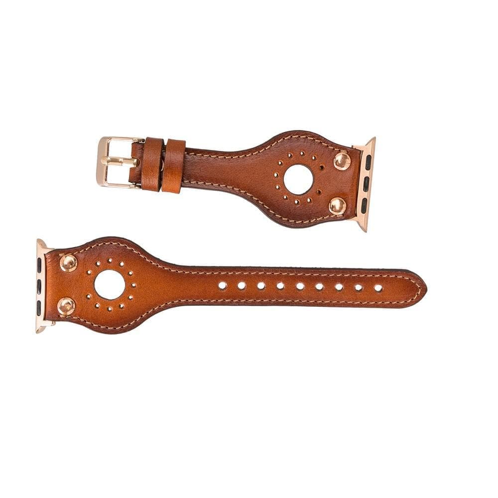 B2B - Leather Apple Watch Bands - Ronda Rose Gold Trok Style RST2EF Bomonti